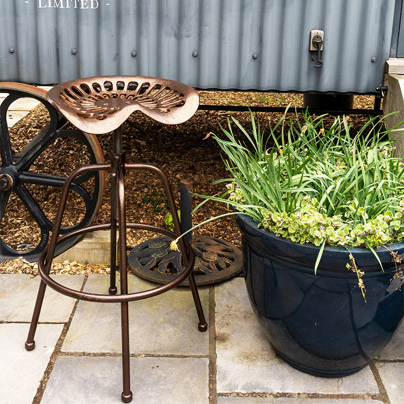 Tractor Seat Metal Bar Stool Copper.