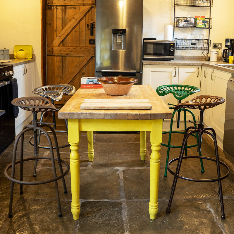 Tractor Seat Metal Bar Stool Silver.