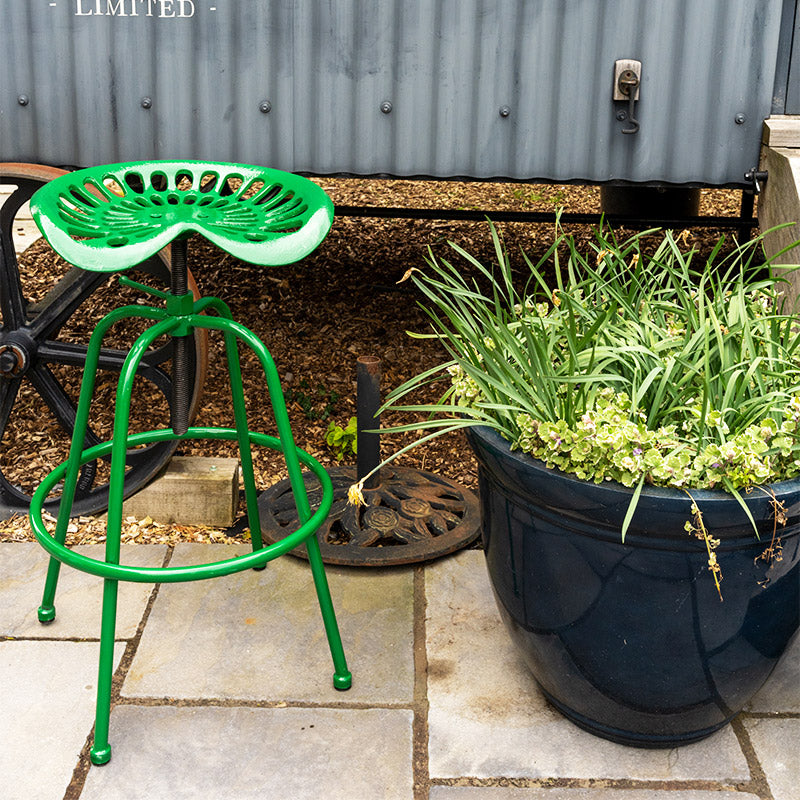 Tractor Seat Metal Bar Stool Green.
