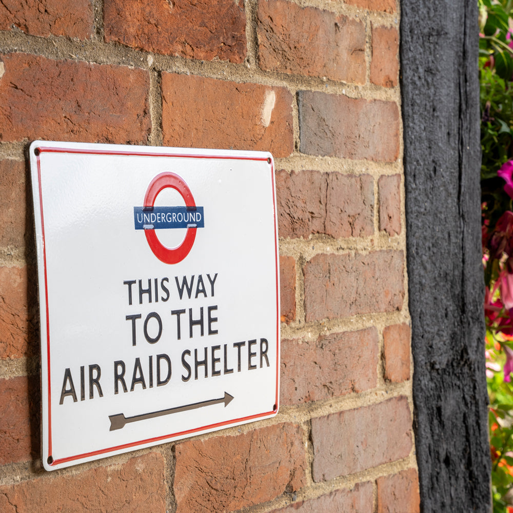 Air Raid Shelter Sign | Authentic Vitreous Enamel - Large.