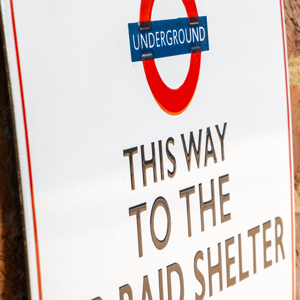 Air Raid Shelter Sign | Authentic Vitreous Enamel - Large.