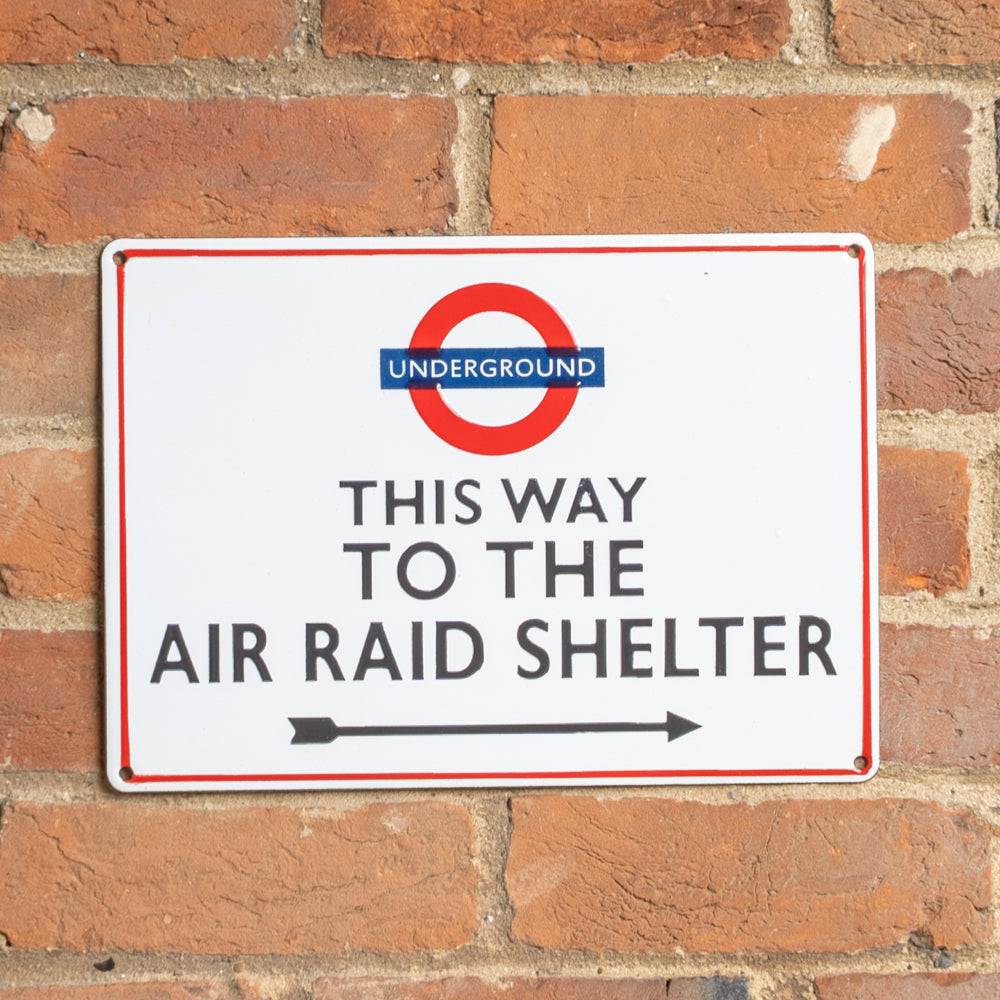 Air Raid Shelter Sign | Authentic Vitreous Enamel - Large.
