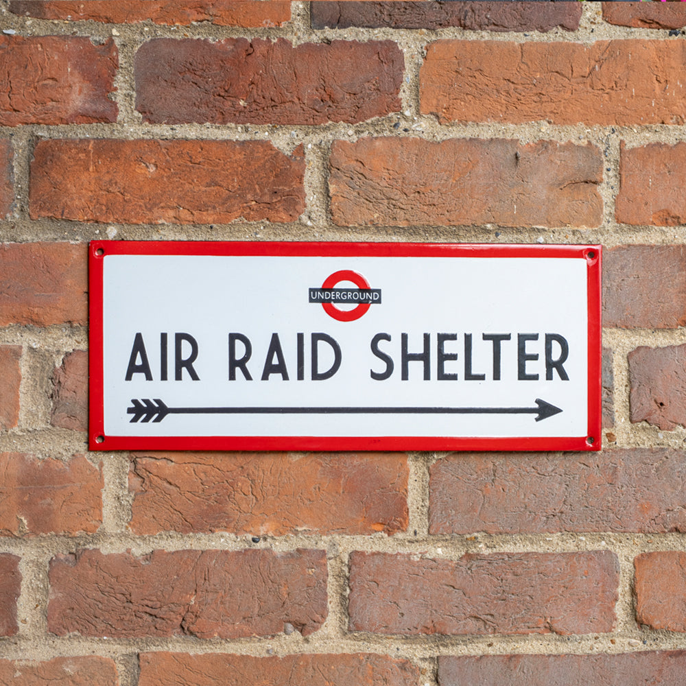 Air Raid Shelter Sign | Authentic Vitreous Enamel.