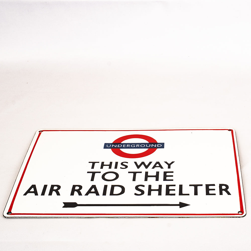 Air Raid Shelter Sign | Authentic Vitreous Enamel - Large.