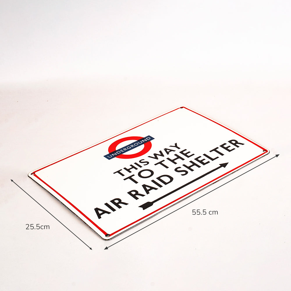 Air Raid Shelter Sign | Authentic Vitreous Enamel - Large.