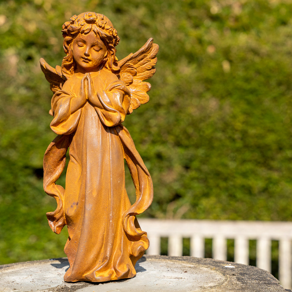 Cast Iron Praying Angel Statue