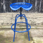Tractor Seat Metal Bar Stool Blue.