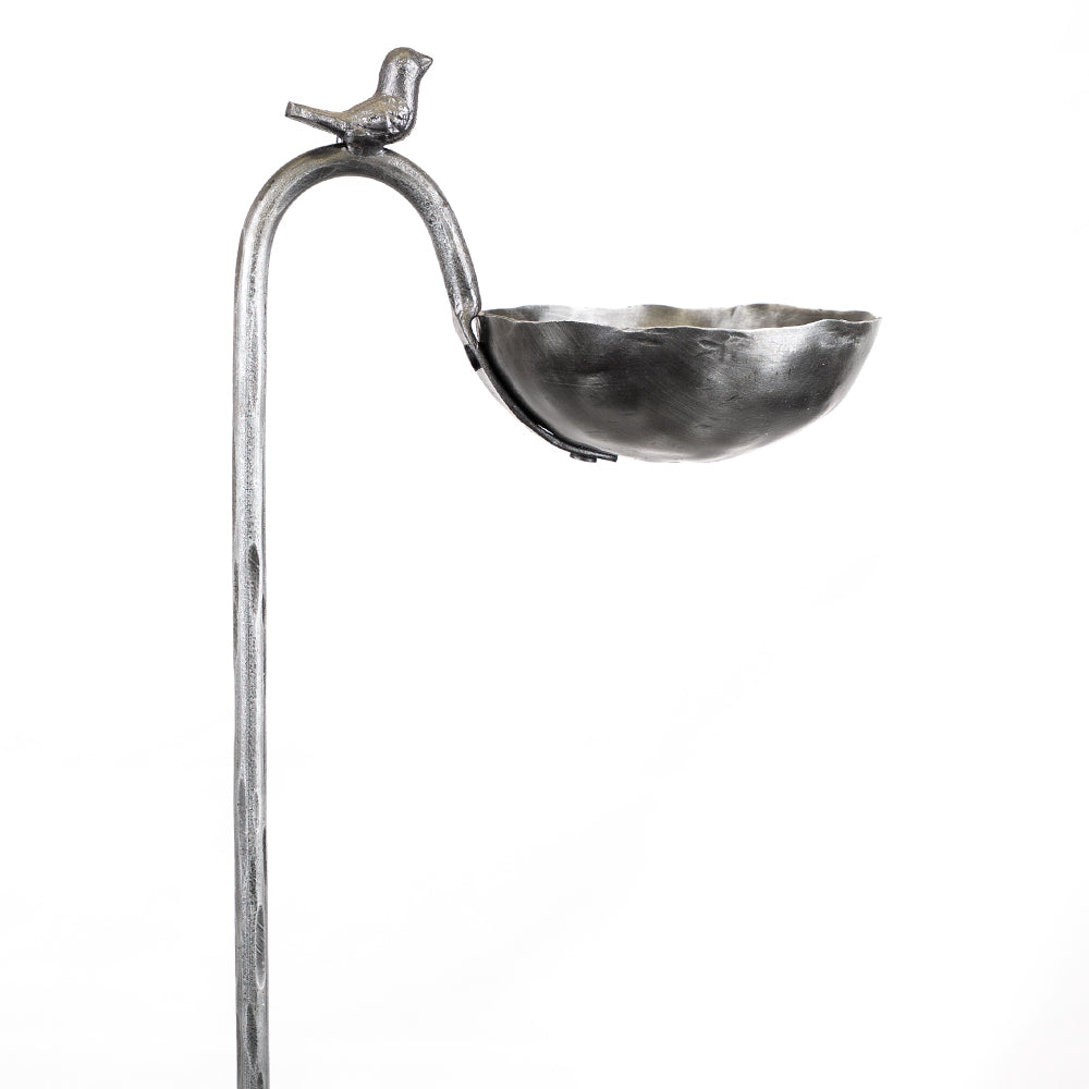 Hand Forged Iron Bird Feeder On a Stake.