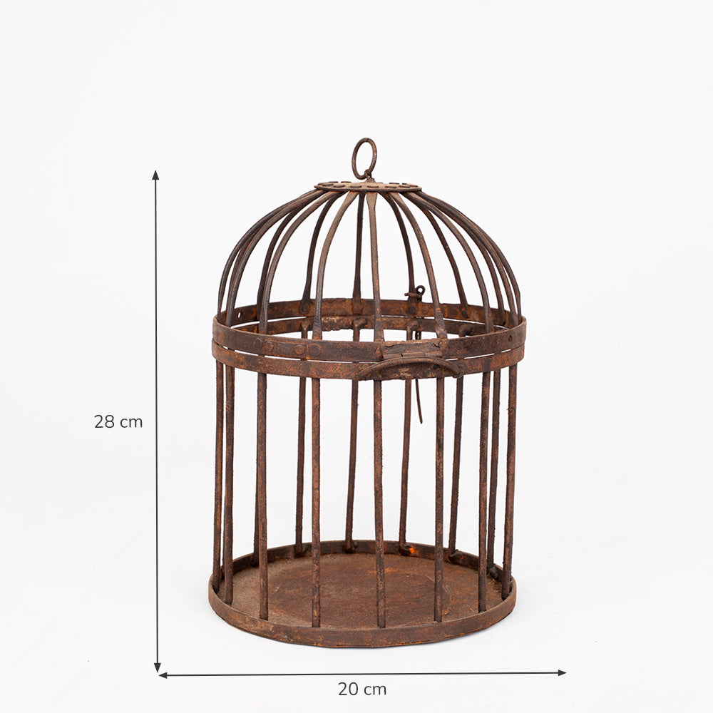 Round Vintage Iron Birdcages - Set of Three.