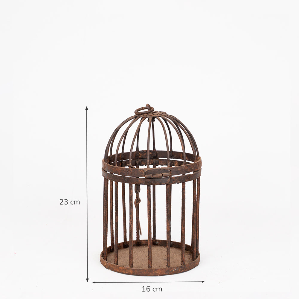 Round Vintage Iron Birdcages - Set of Three.