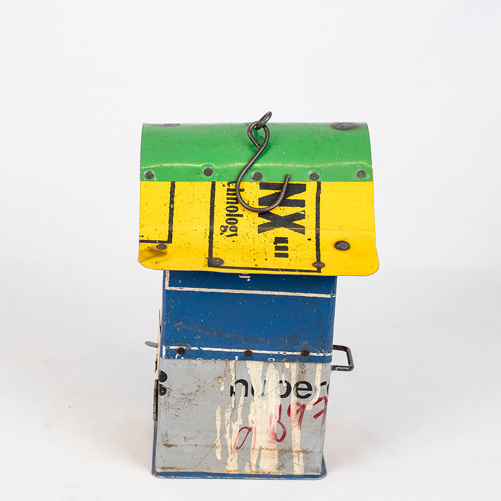 Handmade Tin Upcycled Birdhouse.
