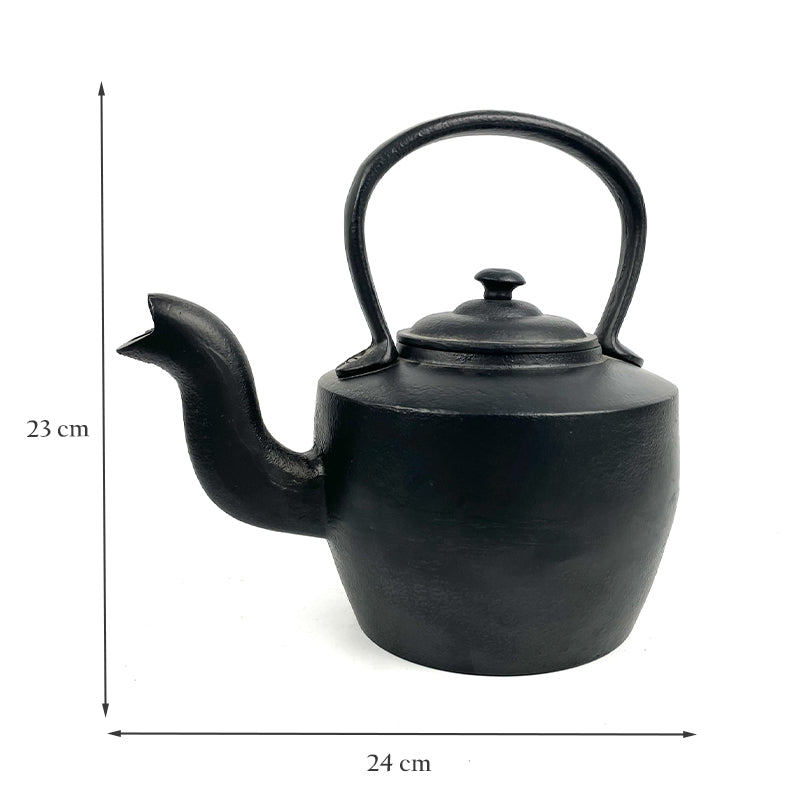 Large Black Cast Iron Kettle.
