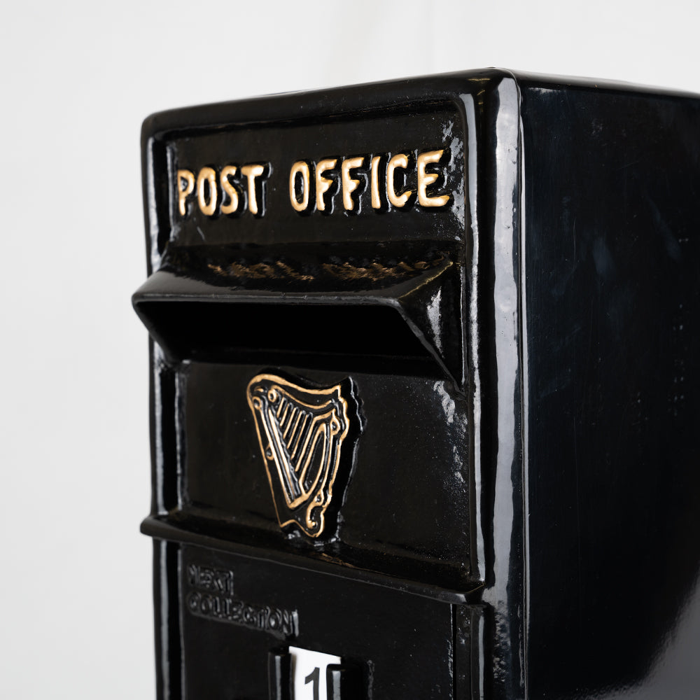 Black Irish Cast Iron Post Box.