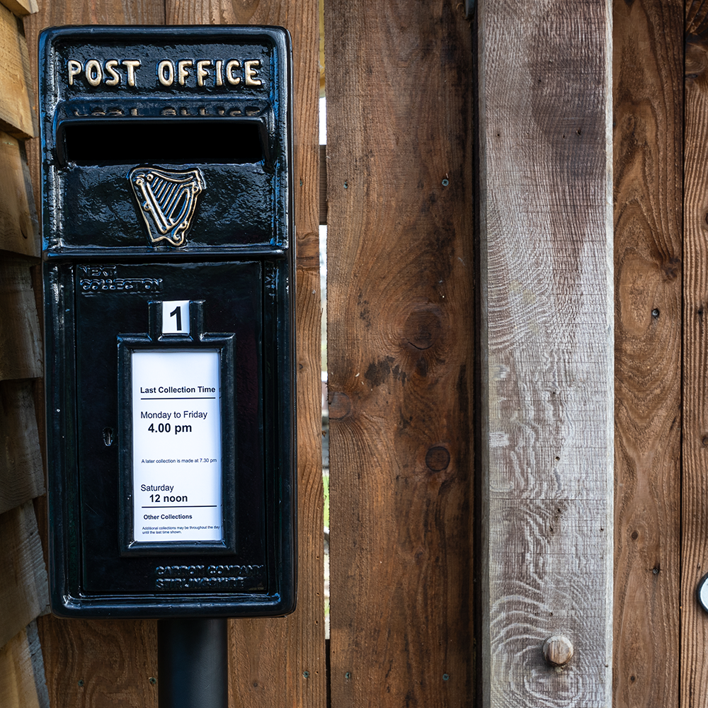 Black Irish Cast Iron Post Box.