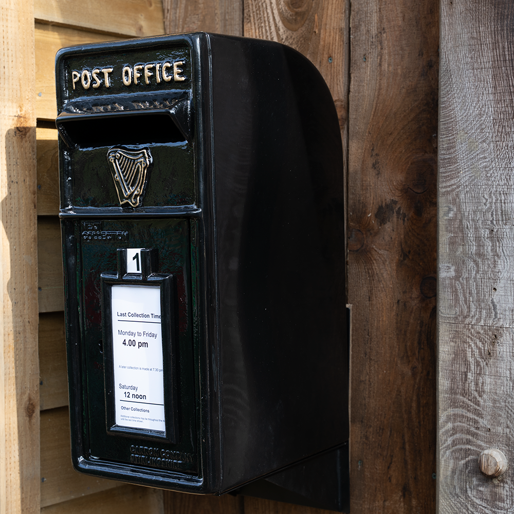 Black Irish Cast Iron Post Box.