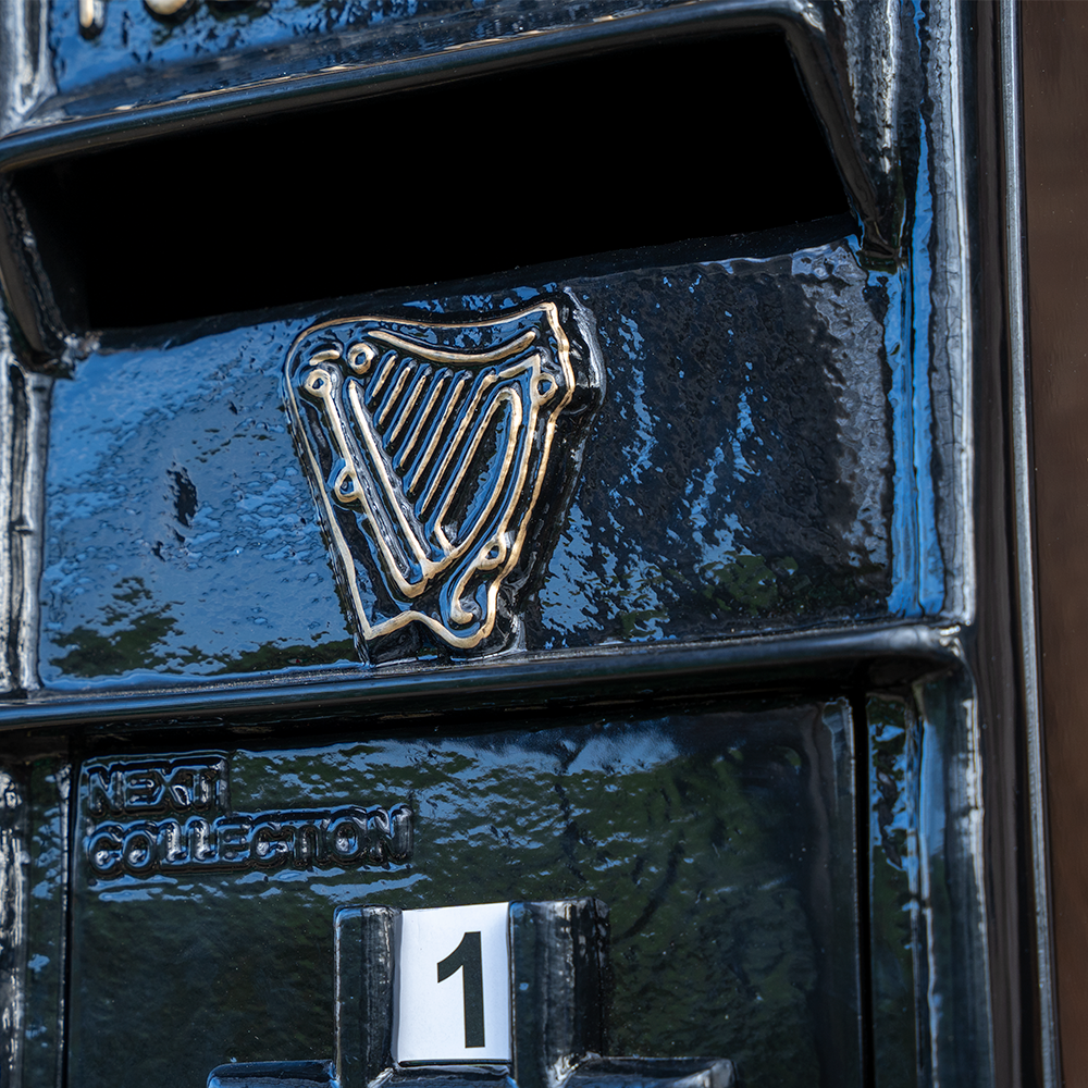 Black Irish Cast Iron Post Box.