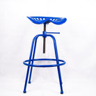 Tractor Seat Metal Bar Stool Blue.