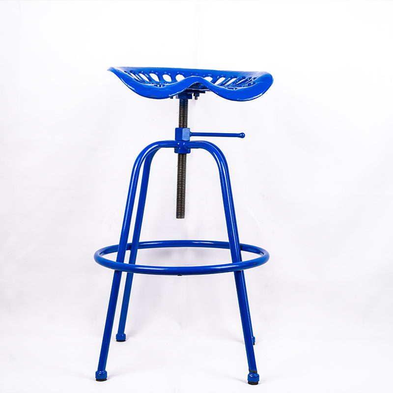 Tractor Seat Metal Bar Stool Blue.