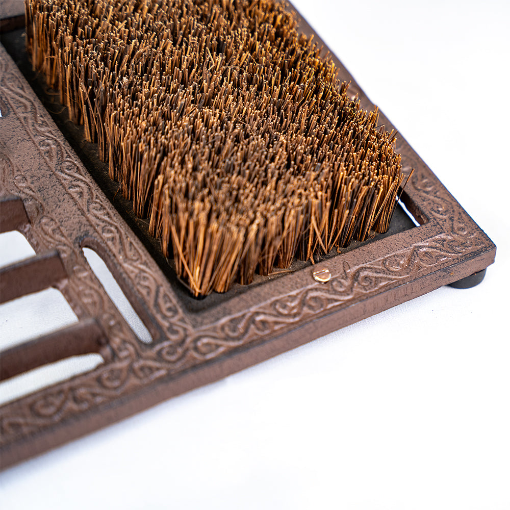 Cast Iron Boot Jack and Brush Welly Cleaner.