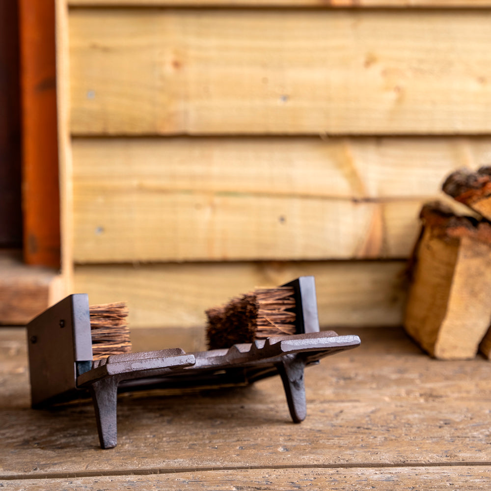 Cast Iron Outdoor Boot Jack and Brush.