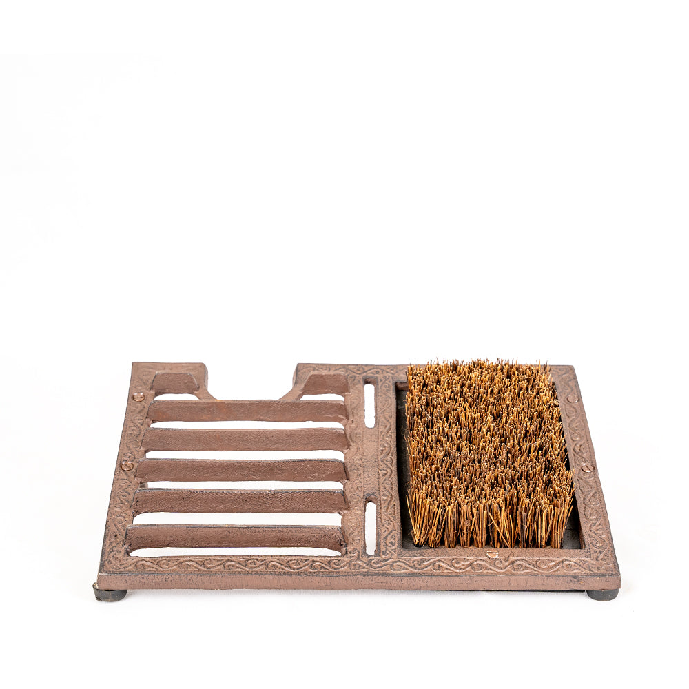 Cast Iron Boot Jack and Brush Welly Cleaner.