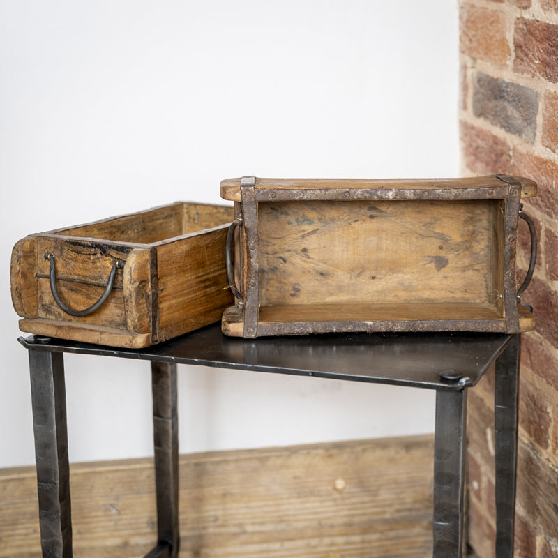 Pair of Vintage Wooden Brick Mould Storage Box.