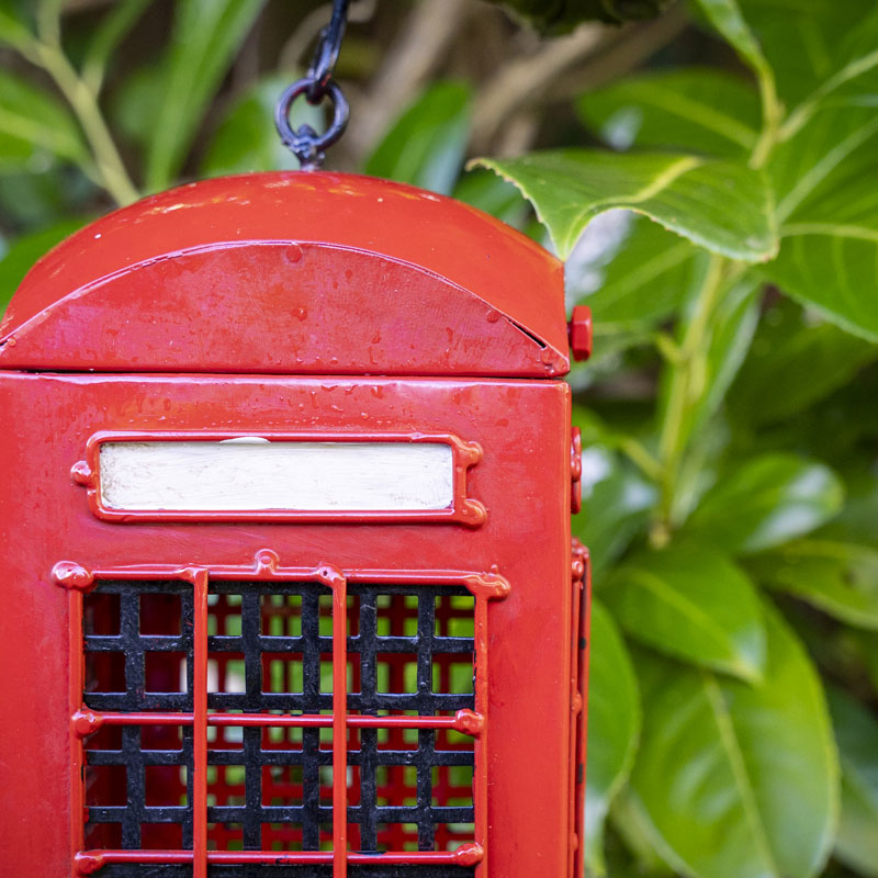 British Telephone Box Bird Feeder.