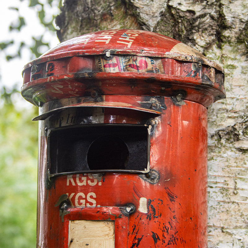 British Pillar Post Box Bird House Box.