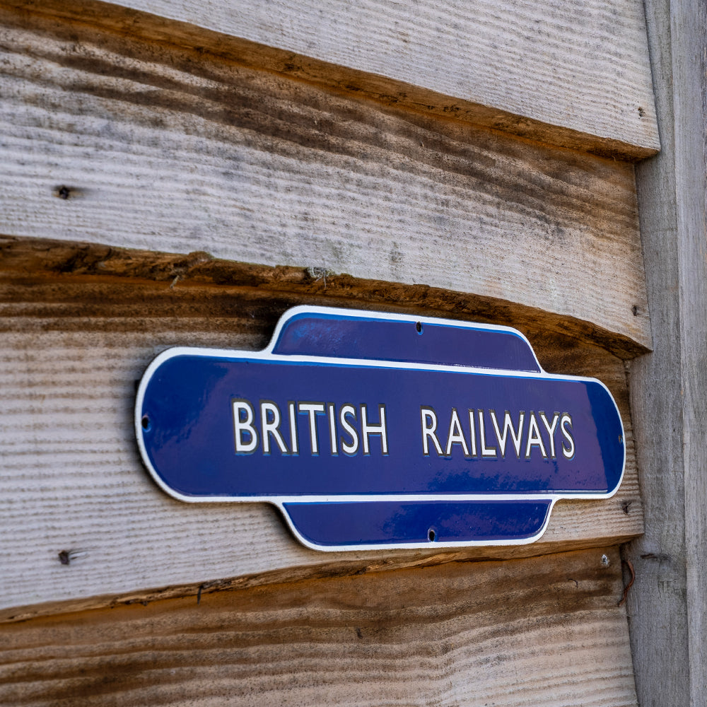 British Railways Totem Sign | Classic Vitreous Enamel Blue.