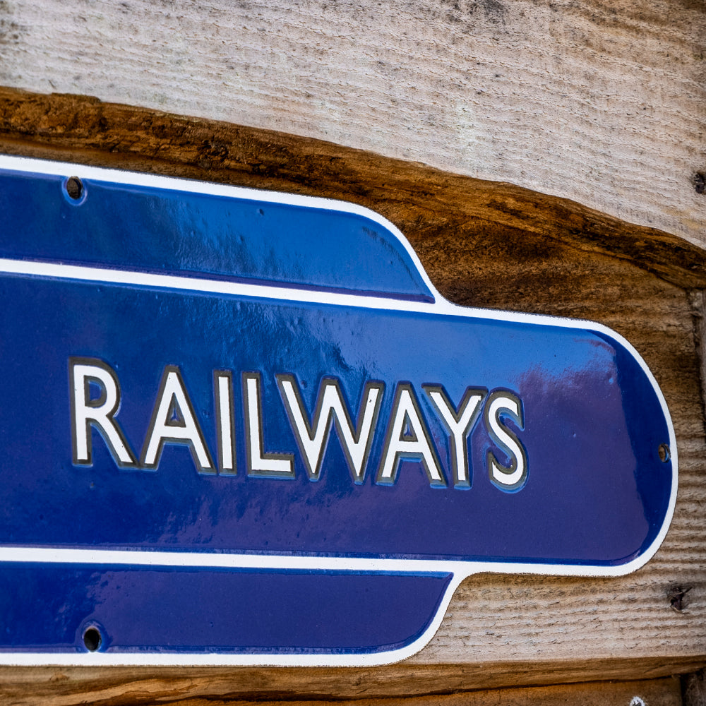 British Railways Totem Sign | Classic Vitreous Enamel Blue.