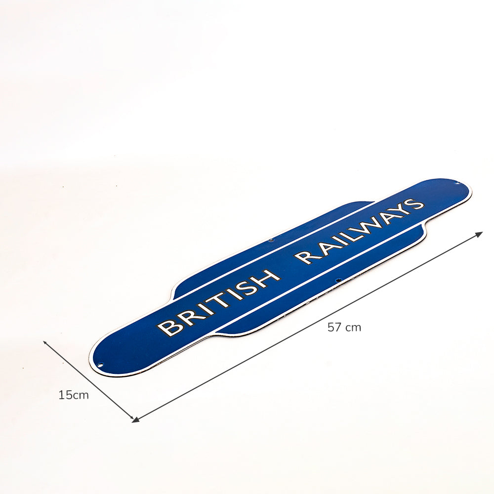 British Railways Totem Sign | Classic Vitreous Enamel Blue.