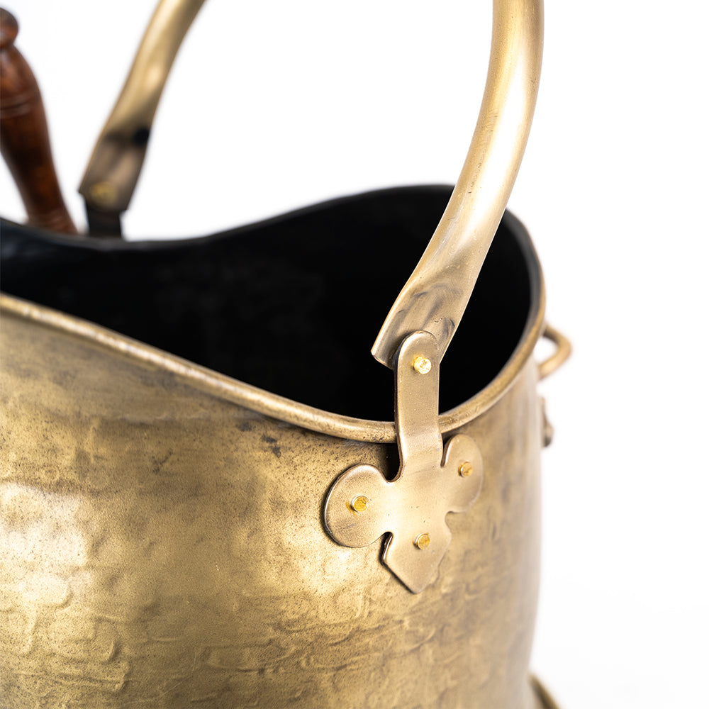 Premium Brass Coal Bucket and Shovel.