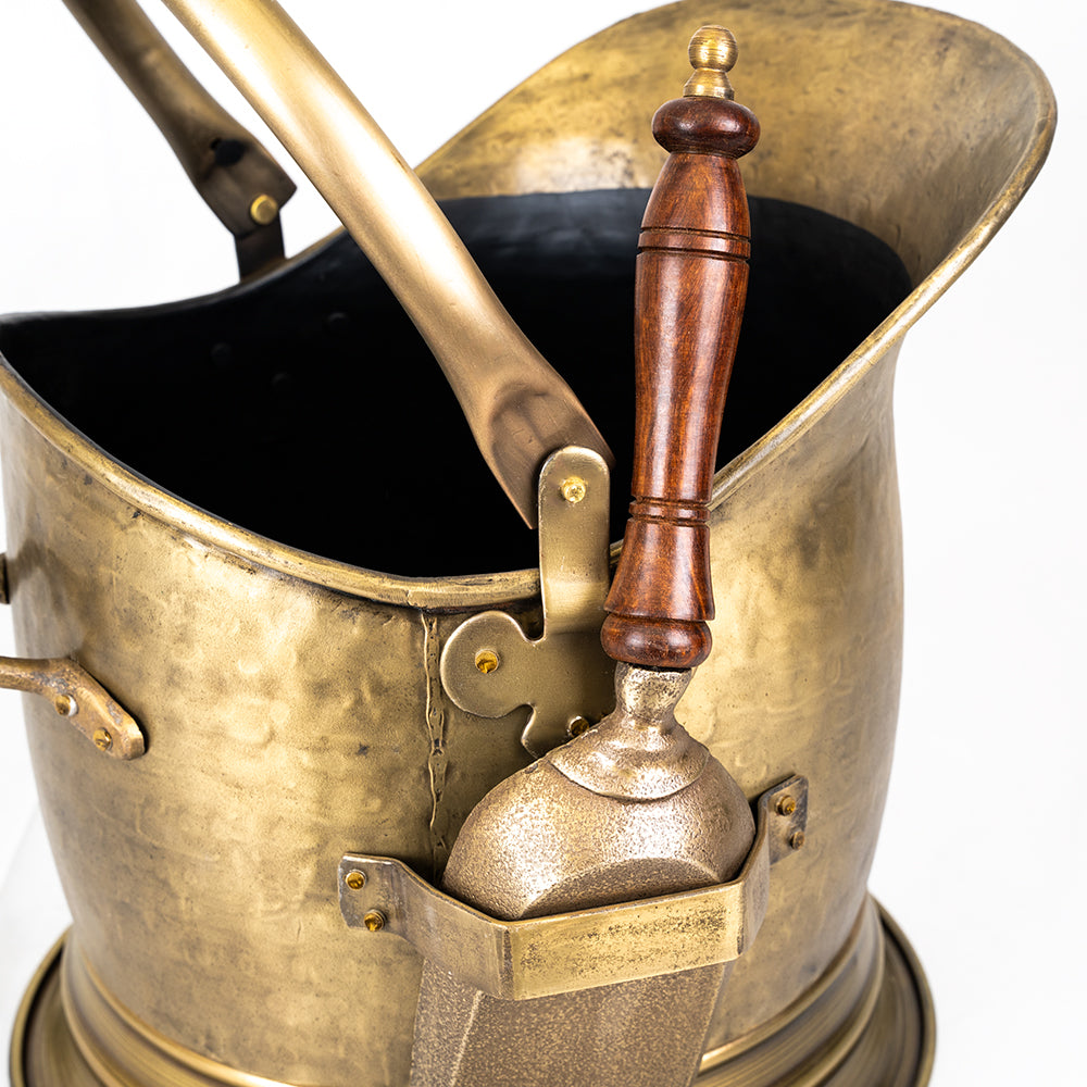Premium Brass Coal Bucket and Shovel.