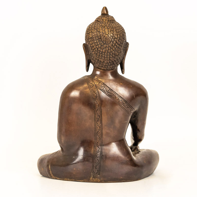 Brass Sitting Buddha Statue - Gautama Meditating Buddha Sculpture.