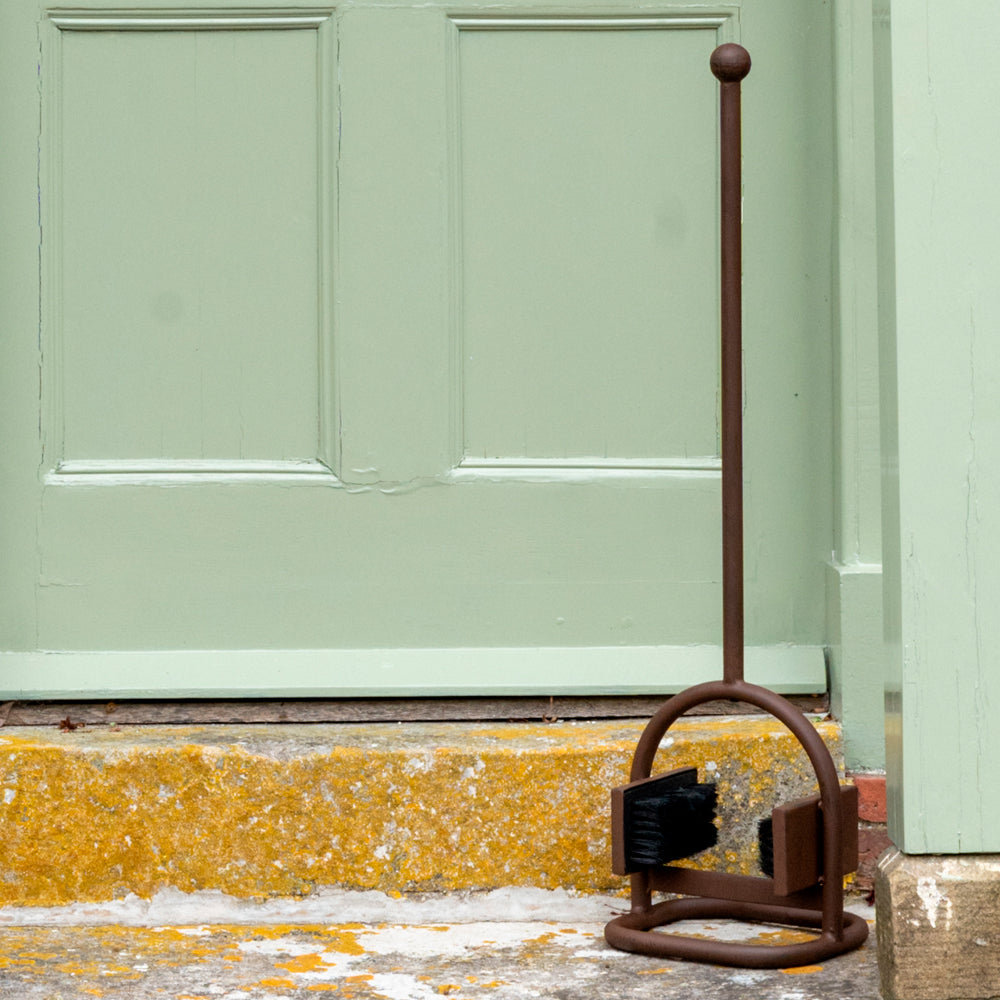Outdoor Pole Garden Boot Scraper and Brush.
