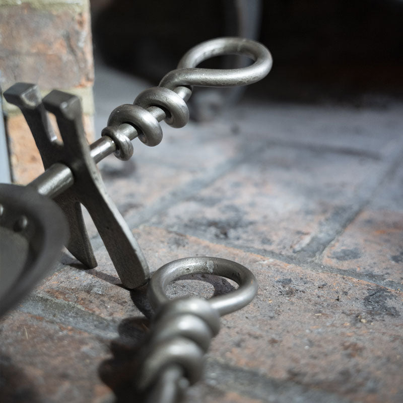 Fireplace Brush and Shovel Set - Pewter.