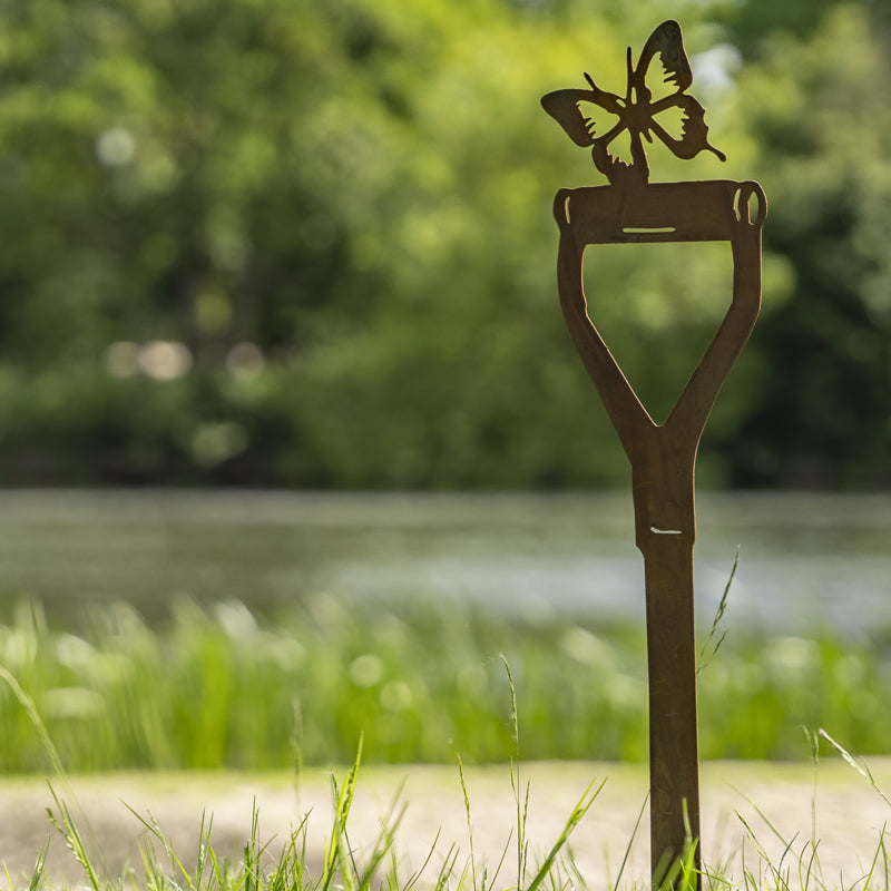 Butterfly Garden Ornament On a Spade Butterfly Garden Stake.