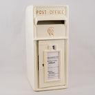 White CR 'Charles Rex' Cast Iron Post Box.