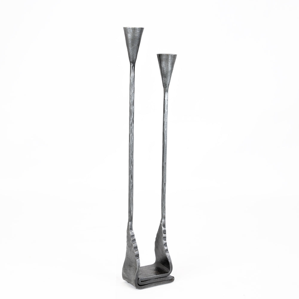 ‘Burley' Hand Forged Double Candle Stick Holder.