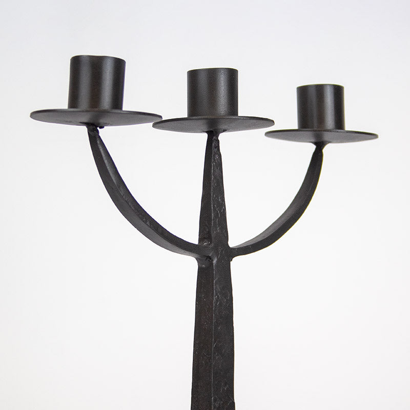 Hand Forged Black Candle Holder.