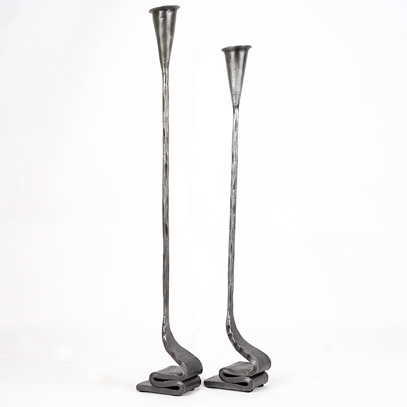 Pair of 'Burley' Hand Forged Candle Holders.