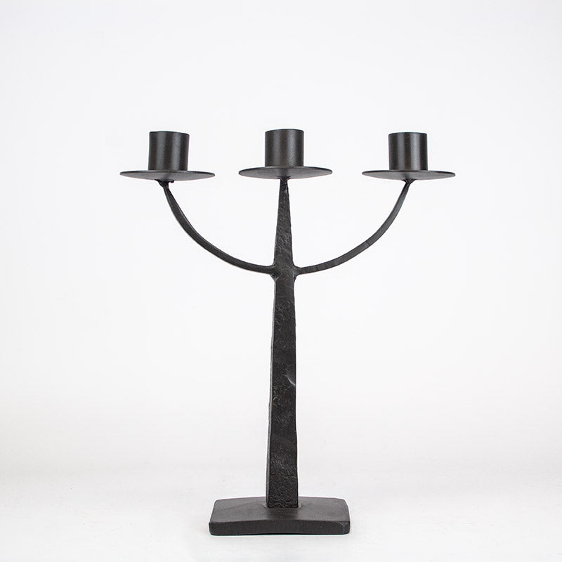 Hand Forged Black Candle Holder.