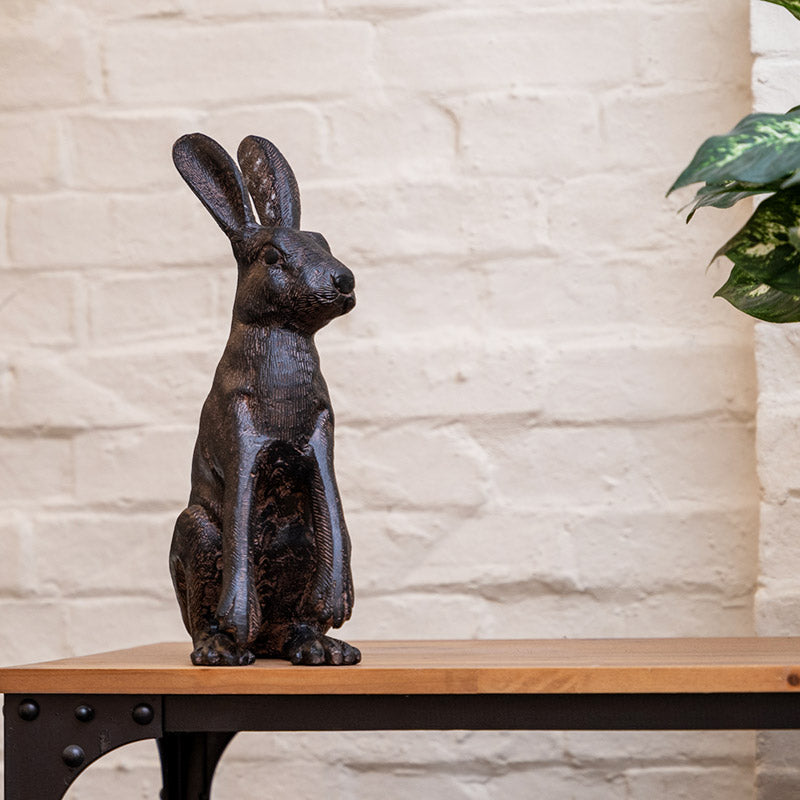 Cast Aluminium Hare Statue.