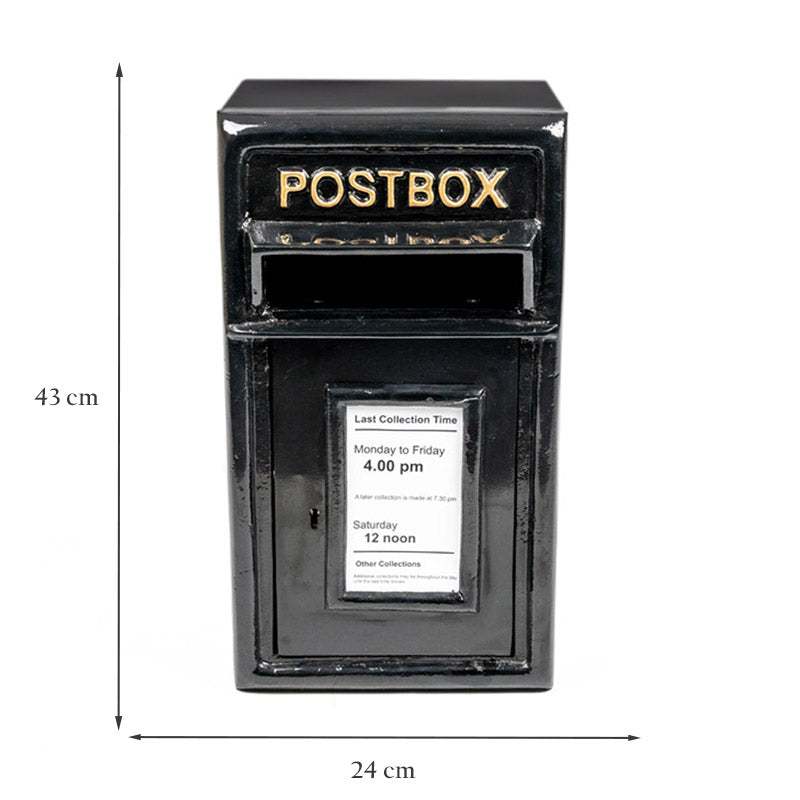 Cast Iron Black Wall Mounted Post Box.