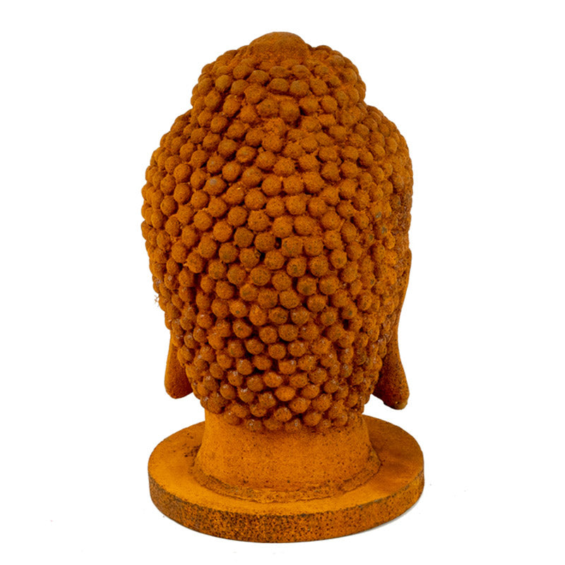 Freestanding Cast Iron Buddha Head.
