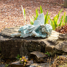 Cast Iron Lying Fairy in Verdigris Finish.