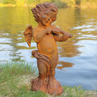 Cherub Violin Statue Outdoor Décor.