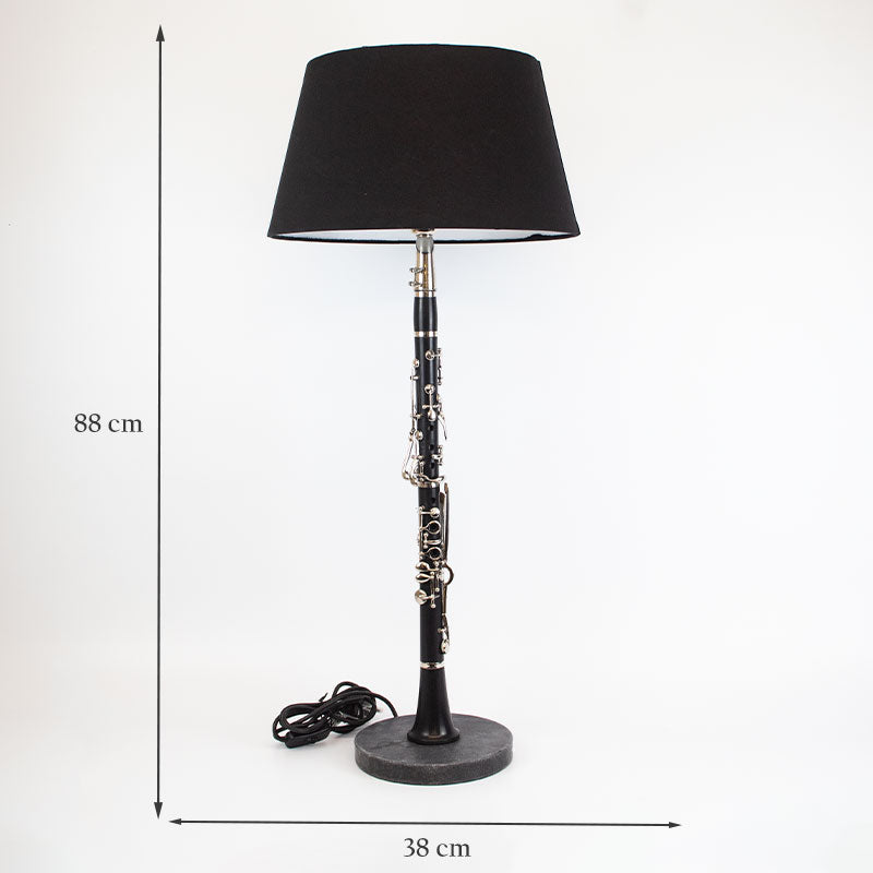 Clarinet Musical Lamp with Black Shade.