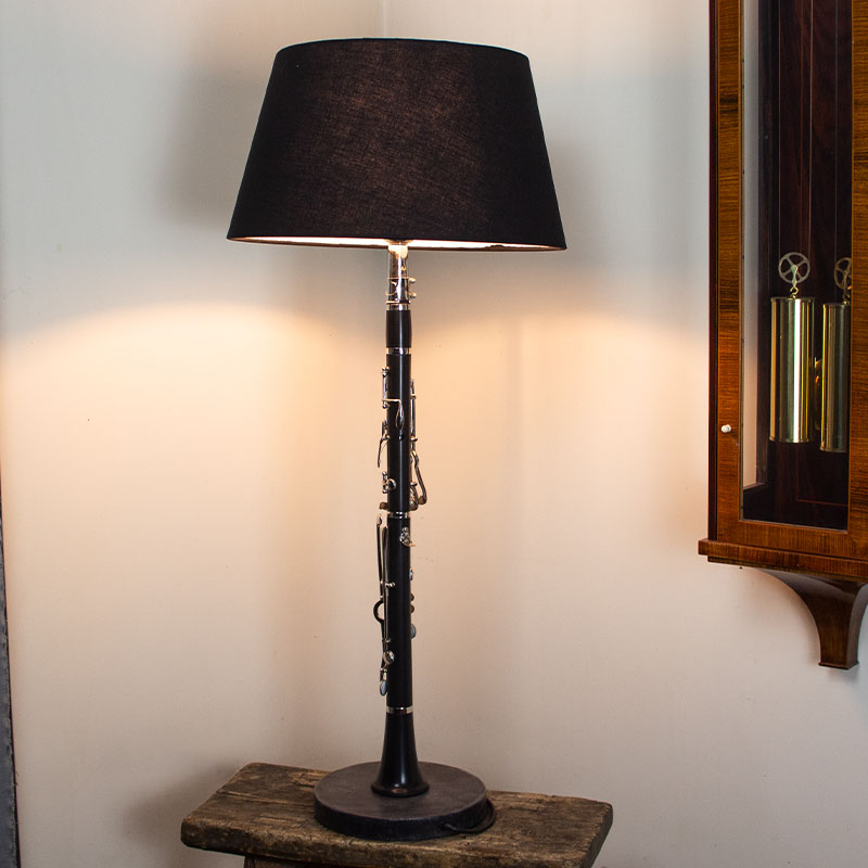 Clarinet Musical Lamp with Black Shade.