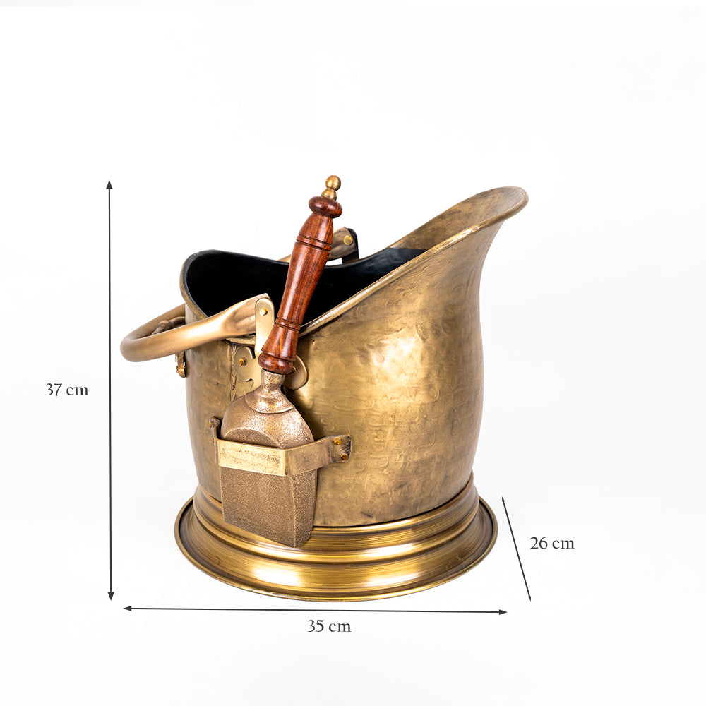 Premium Brass Coal Bucket and Shovel.